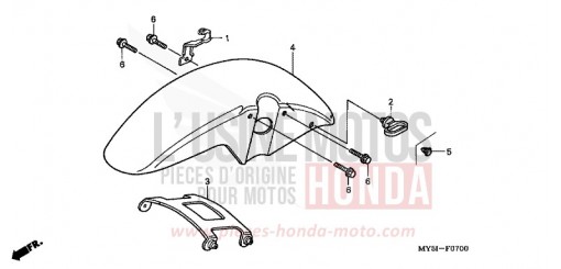 AILE AVANT CB500S2 de 2002